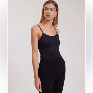Anne Fontaine Paris Black Cintia Camisole Designer Tactel Knit Tank Top Size 2